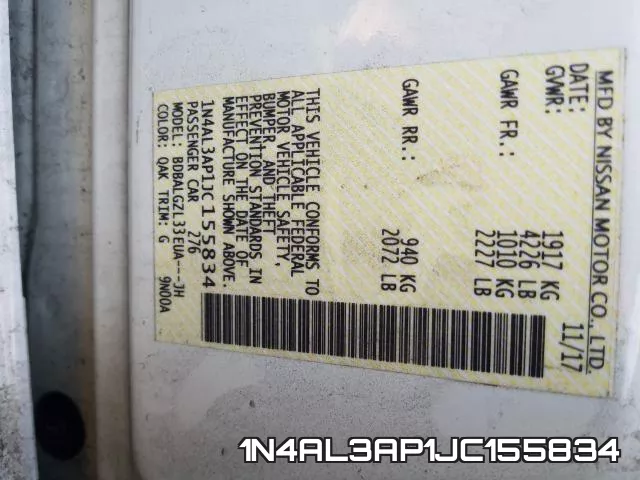 1N4AL3AP1JC155834 фото 2