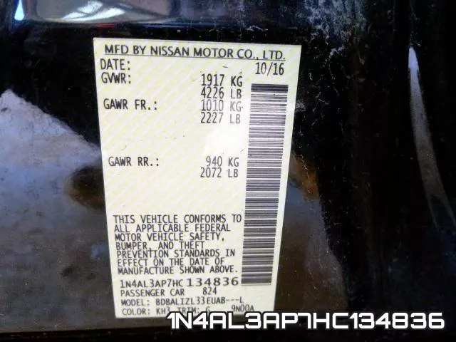 1N4AL3AP7HC134836 фото 2