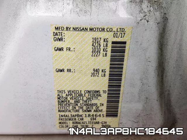 1N4AL3AP8HC184645 фото 2