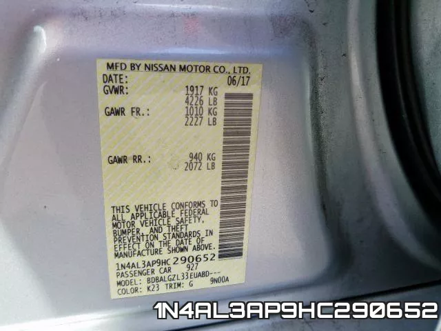 1N4AL3AP9HC290652 фото 2