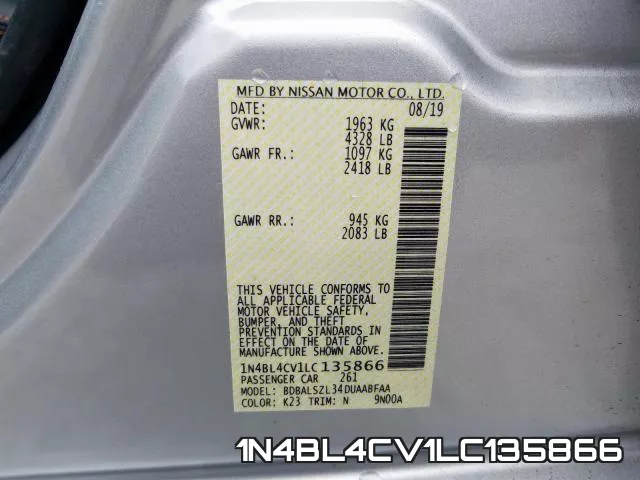 1N4BL4CV1LC135866 фото 2