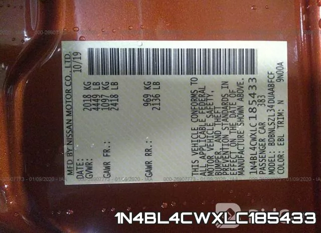 1N4BL4CWXLC185433 фото 9