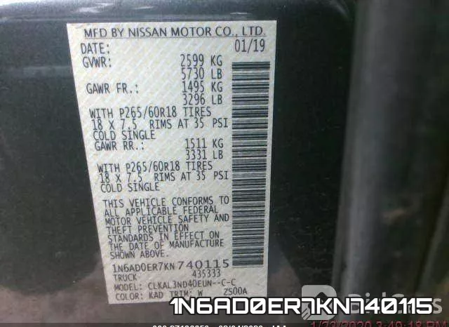 1N6AD0ER7KN740115 фото 9
