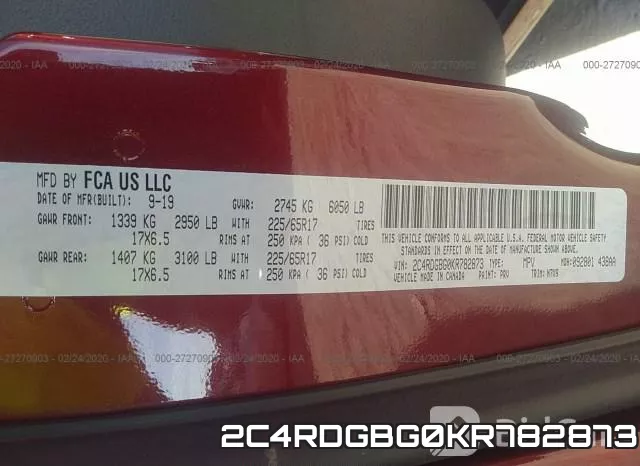 2C4RDGBG0KR782873 фото 9