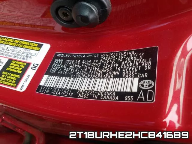 2T1BURHE2HC841689 фото 2