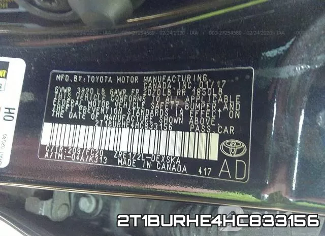 2T1BURHE4HC833156 фото 8