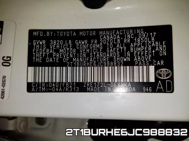 2T1BURHE6JC988832 фото 2