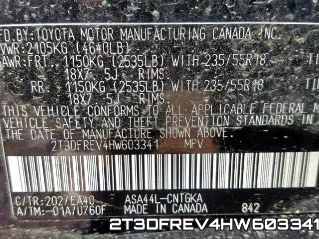 2T3DFREV4HW603341 фото 2