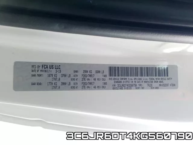 3C6JR6DT4KG560790 фото 2