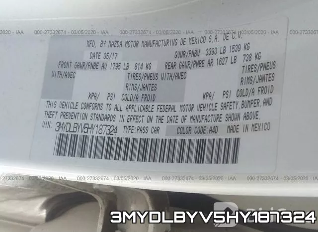 3MYDLBYV5HY187324 фото 8