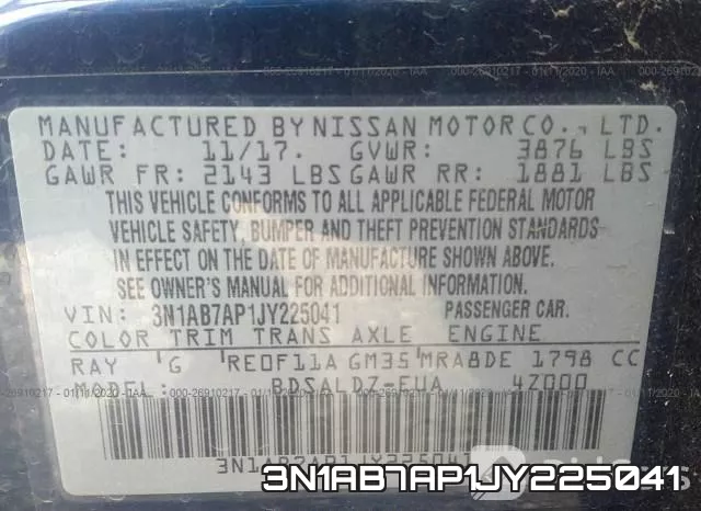 3N1AB7AP1JY225041 фото 8