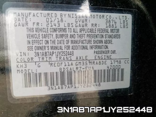 3N1AB7AP1JY252448 фото 2