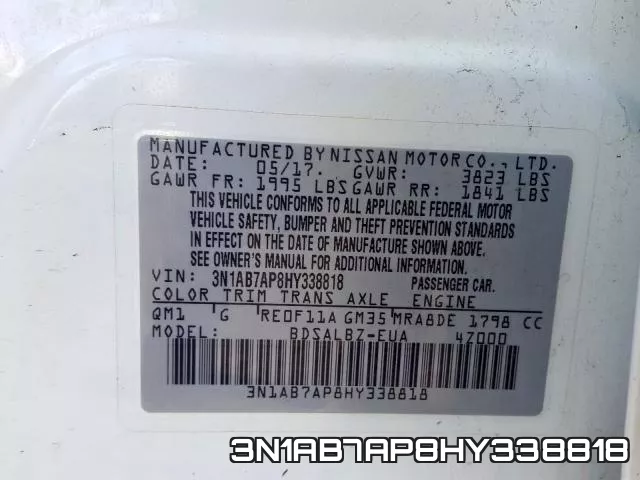 3N1AB7AP8HY338818 фото 2