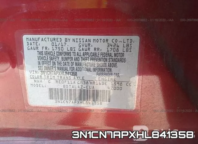 3N1CN7APXHL841358 фото 8