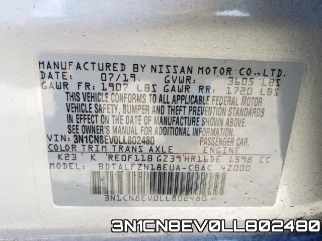 3N1CN8EV0LL802480 фото 2