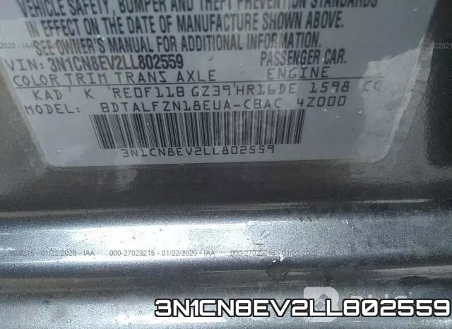 3N1CN8EV2LL802559 фото 8