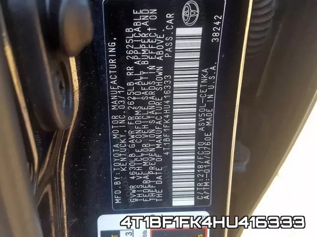 4T1BF1FK4HU416333 фото 2