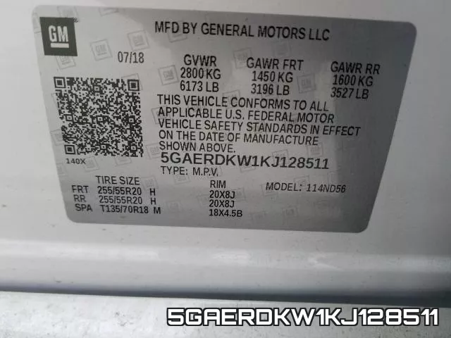 5GAERDKW1KJ128511 фото 2