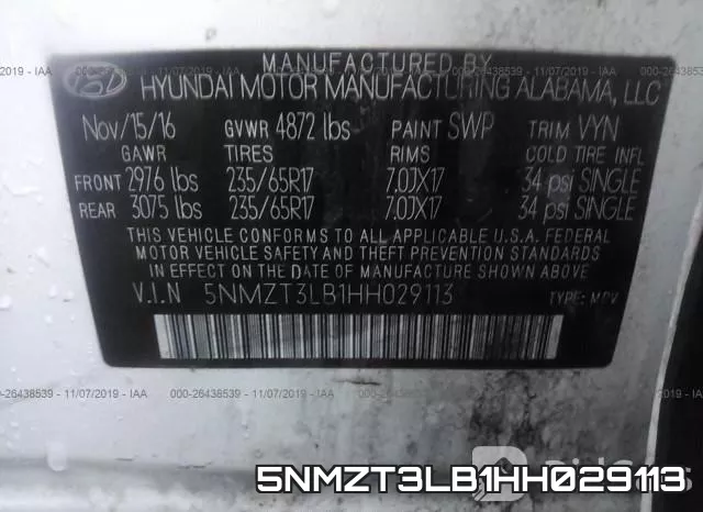 5NMZT3LB1HH029113 фото 7