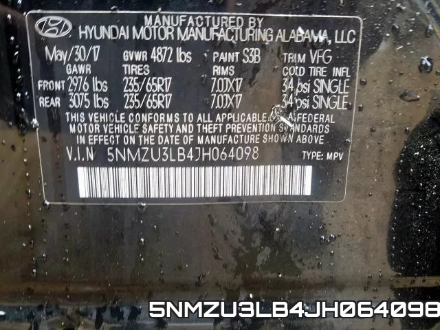 5NMZU3LB4JH064098 фото 2