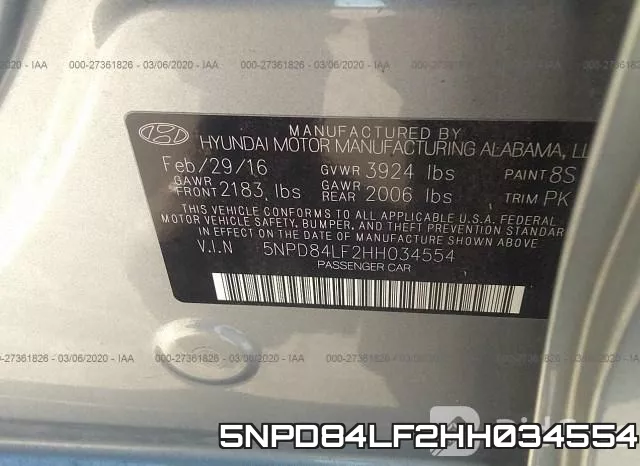 5NPD84LF2HH034554 фото 8