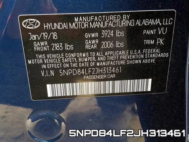 5NPD84LF2JH313461 фото 2