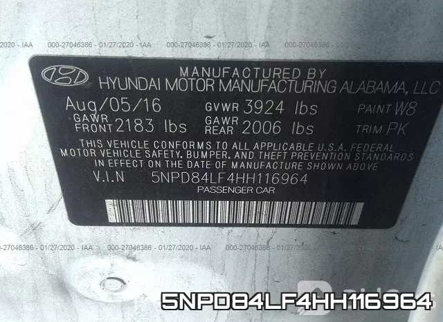 5NPD84LF4HH116964 фото 8
