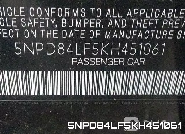 5NPD84LF5KH451061 фото 6
