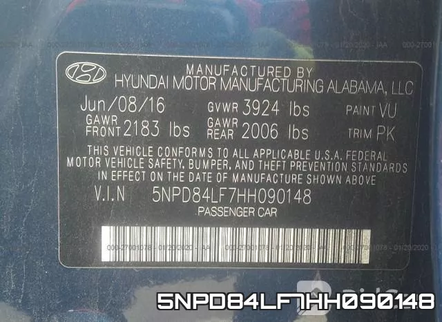 5NPD84LF7HH090148 фото 8