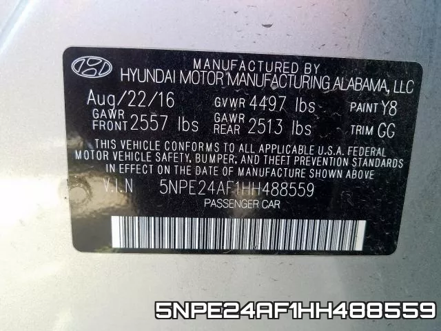 5NPE24AF1HH488559 фото 2