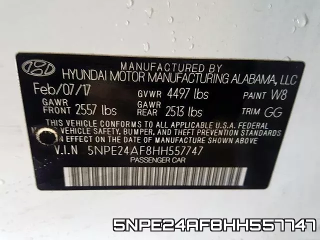 5NPE24AF8HH557747 фото 2