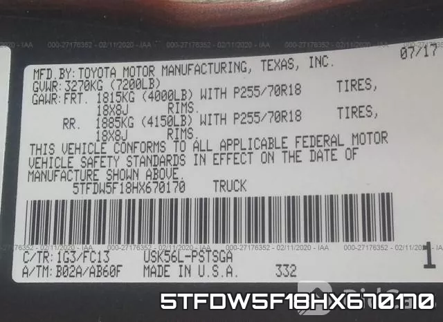 5TFDW5F18HX670170 фото 7