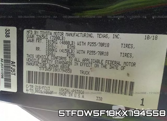 5TFDW5F18KX794558 фото 7