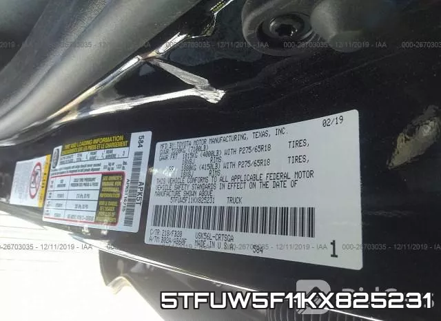 5TFUW5F11KX825231 фото 4