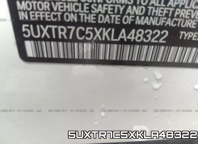 5UXTR7C5XKLA48322 фото 9