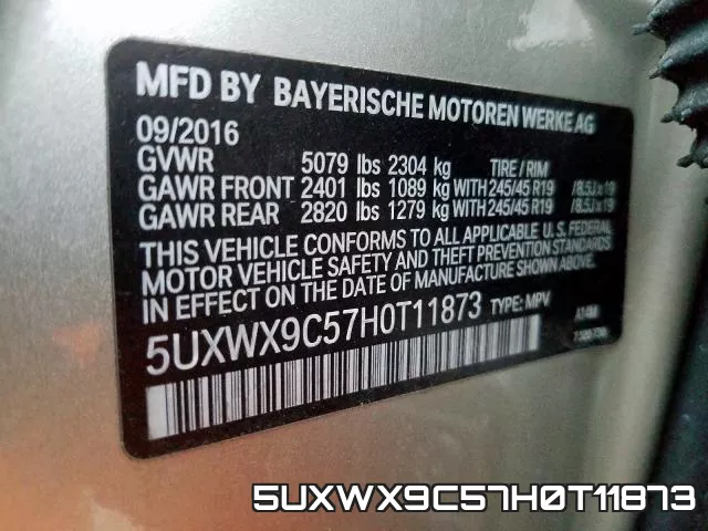 5UXWX9C57H0T11873 фото 2