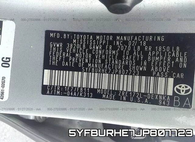 5YFBURHE7JP807723 фото 8