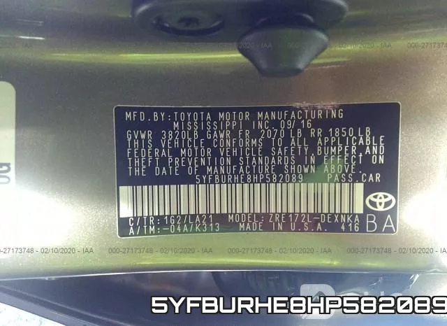 5YFBURHE8HP582089 фото 6
