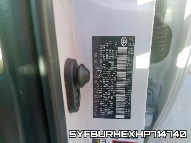 5YFBURHEXHP714740 фото 2
