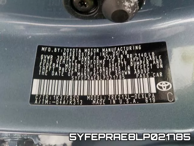 5YFEPRAE8LP021785 фото 2