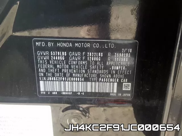 JH4KC2F91JC000654 фото 2