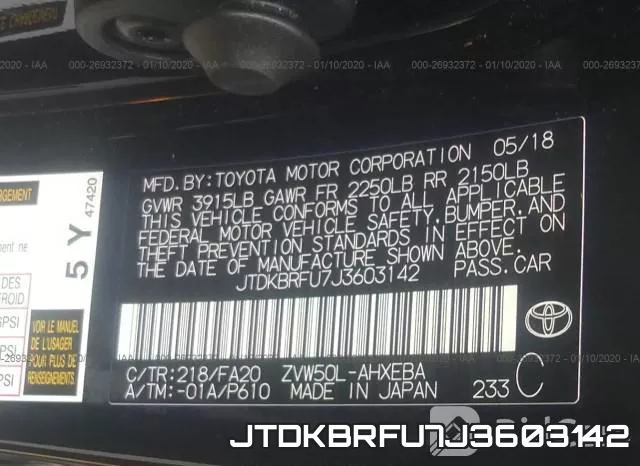 JTDKBRFU7J3603142 фото 7