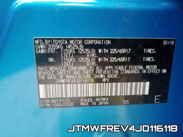 JTMWFREV4JD116118 фото 2