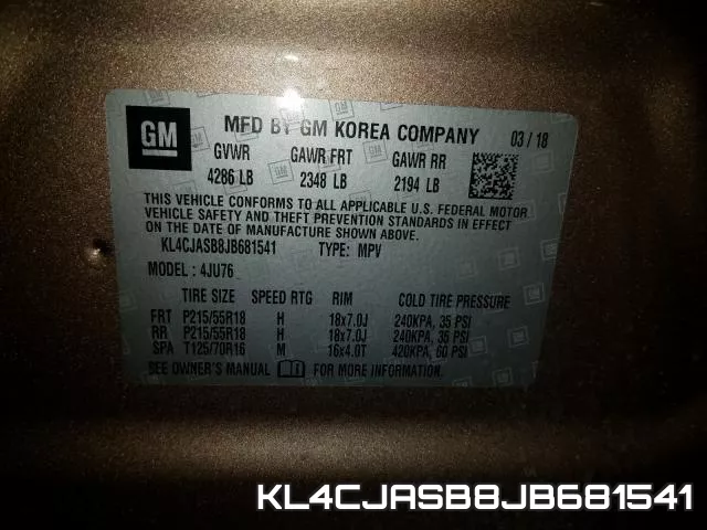 KL4CJASB8JB681541 фото 2