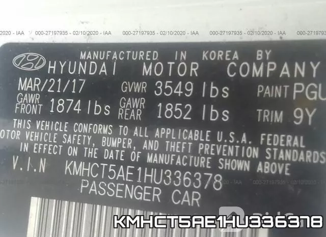 KMHCT5AE1HU336378 фото 7