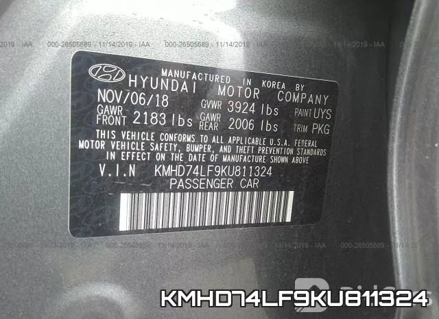 KMHD74LF9KU811324 фото 9