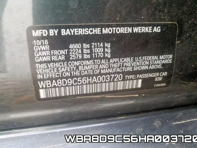 WBA8D9C56HA003720 фото 2