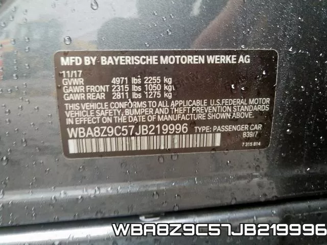 WBA8Z9C57JB219996 фото 2