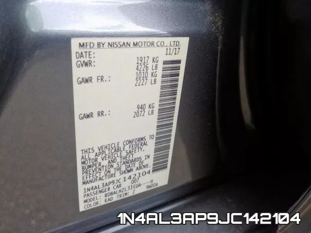 1N4AL3AP9JC142104 фото 2