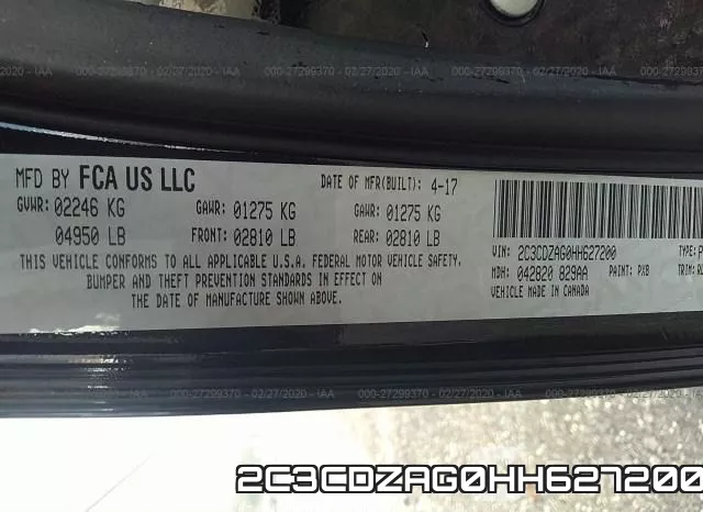 2C3CDZAG0HH627200 фото 6